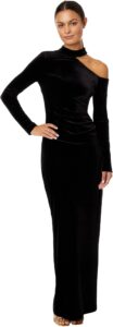 Xscape Women's Velvet Long Sleeve